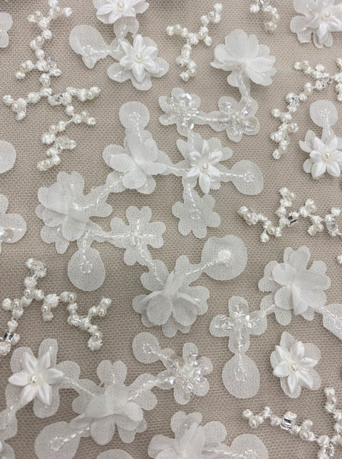 3D Floral Lace (1578bd) Ivory