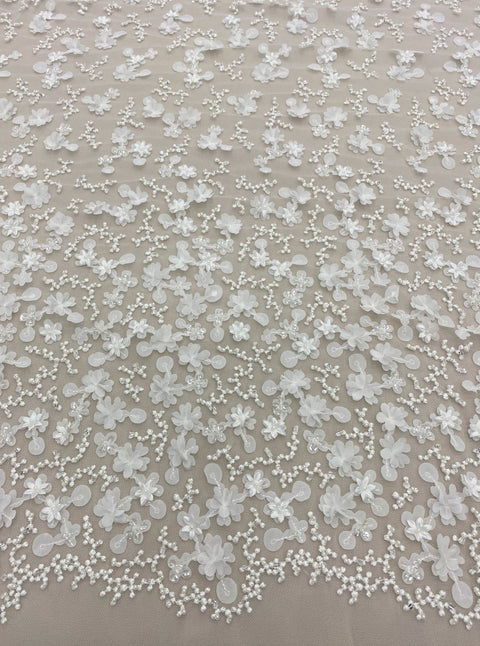 3D Floral Lace (1578bd) Ivory