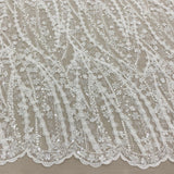 Ivory 3D Beaded Lace — featuring floral motifs, a 3D floral design and hand-beading, in nylon and viscose, 130cm wide