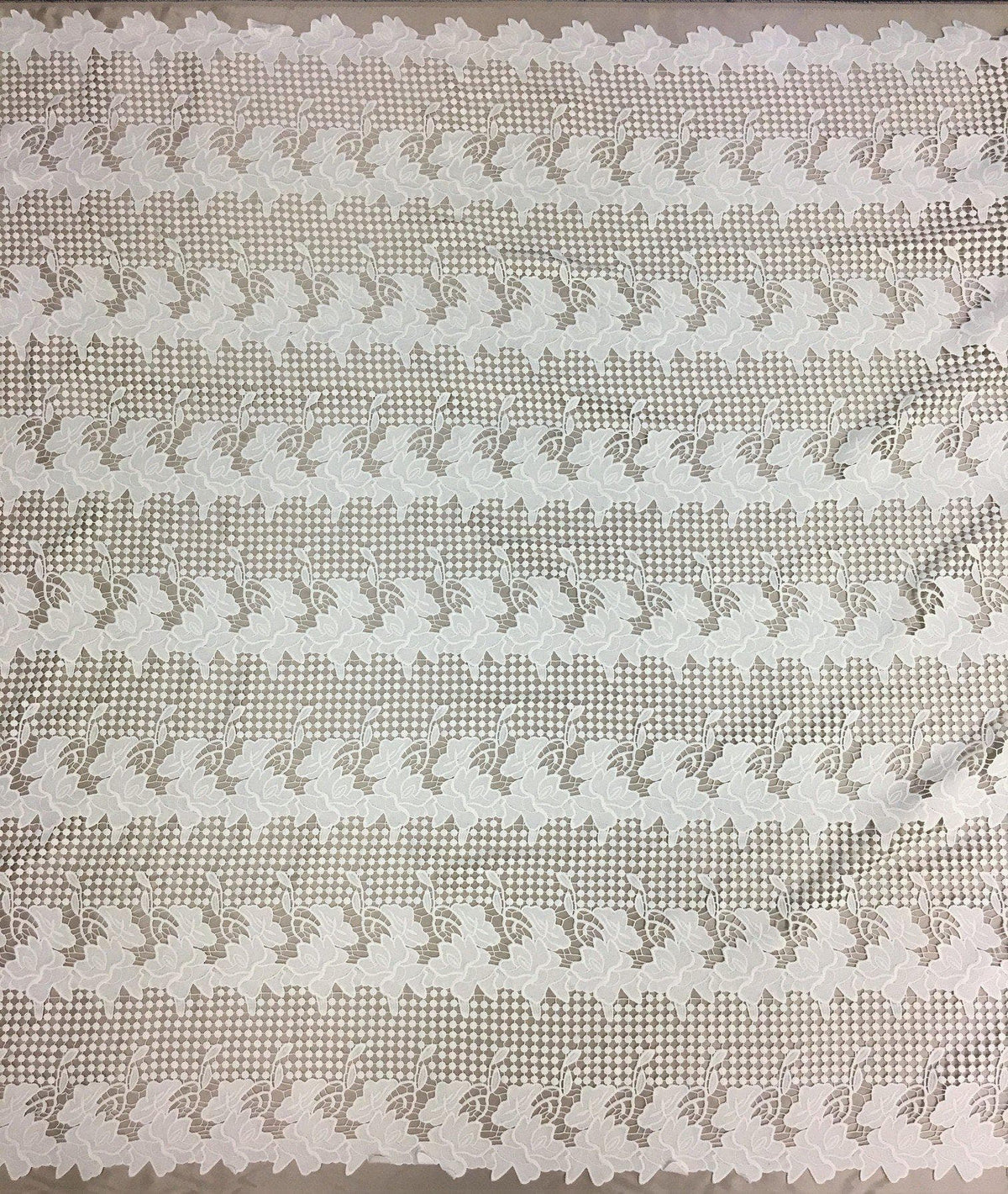 Floral Geometric Guipure Lace (1606) - Off White