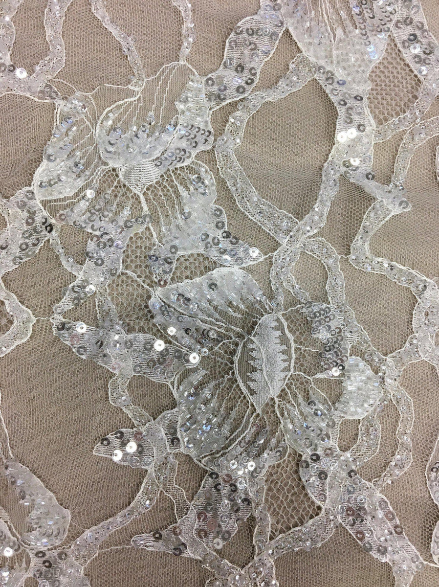 Ivory Beaded Lace Veronica