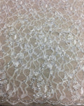Hand Beaded Floral Lace (1615bd) Ivory