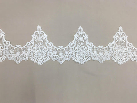Corded Lace Trim (1623T) Ivory