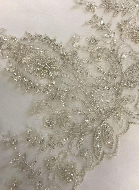 Beaded Metallic Trim (1629bt) Silver