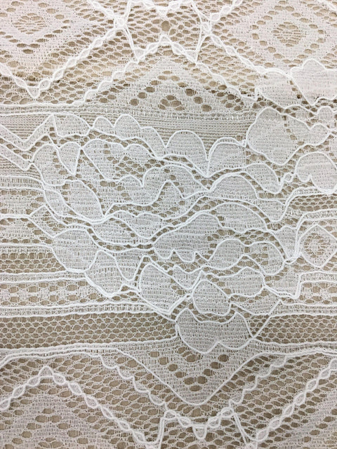 Geometric Stretch Lace (1630) Ivory