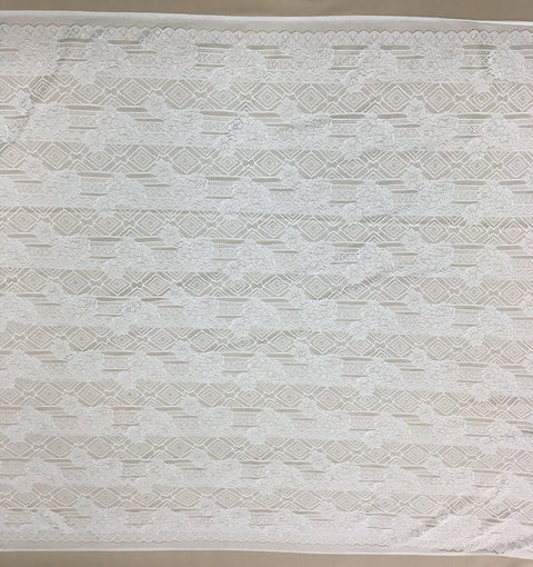 Geometric Stretch Lace (1630) Ivory