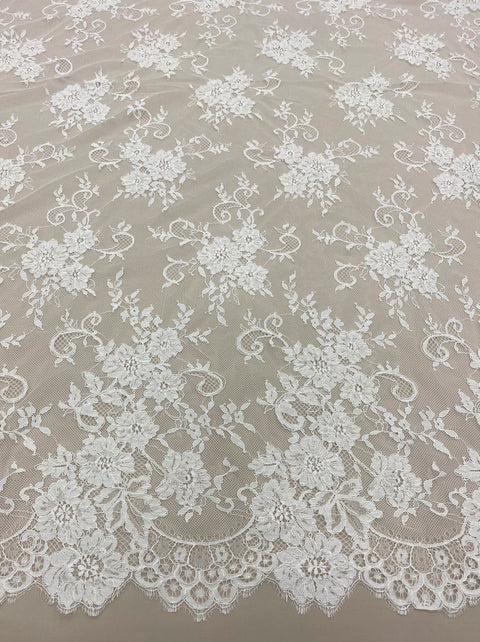 Corded Floral Lace (1634) Ivory
