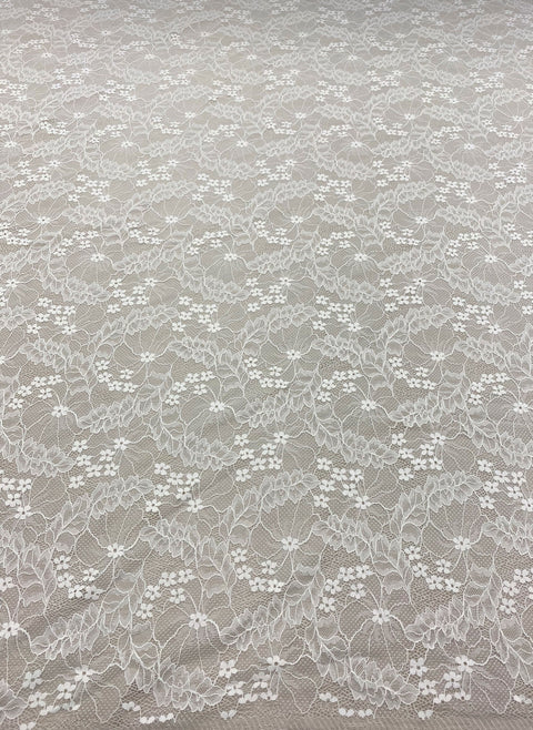 Floral Stretch Lace (1637) Ivory