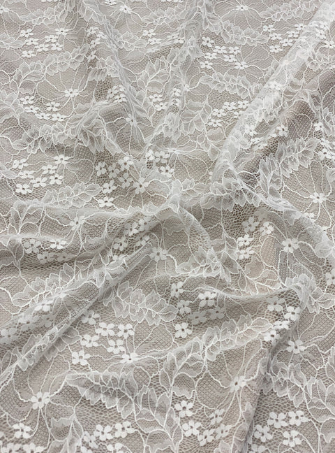 Floral Stretch Lace (1637) Ivory