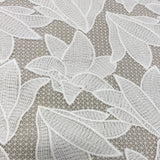Ivory Floral Lace — featuring floral motifs and geometric motifs, 100cm wide