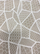 Ivory Geometric Lace — featuring geometric motifs, 120cm wide