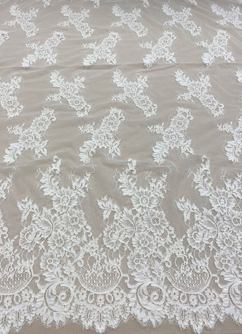 Corded Floral Lace Light Ivory (1641)