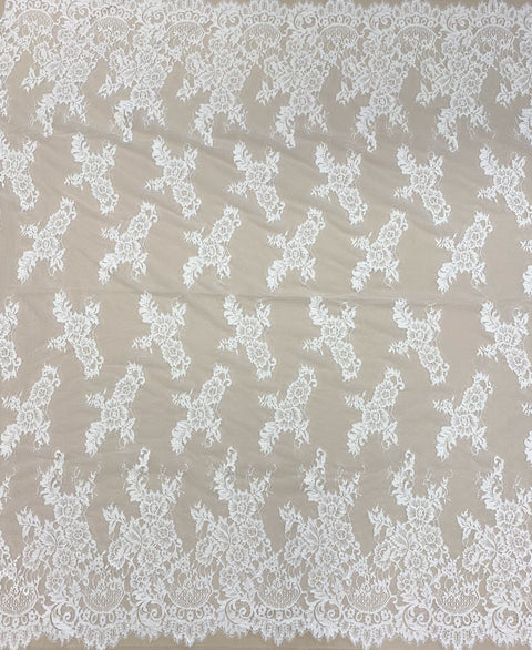 Corded Floral Lace (1641) White