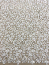 Ivory Floral Guipure Lace — featuring floral motifs and Guipure motifs, 130cm wide