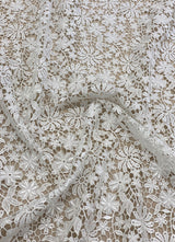 Ivory Floral Guipure Lace — featuring floral motifs and Guipure motifs, 130cm wide