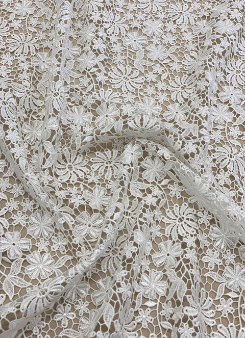 Floral Guipure Lace (1645) Ivory