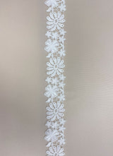 Ivory Floral Guipure Lace Trim — featuring floral motifs and Guipure motifs, 15cm wide