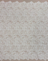 Ivory Paisley Guipure Lace — featuring Guipure motifs, 125cm wide