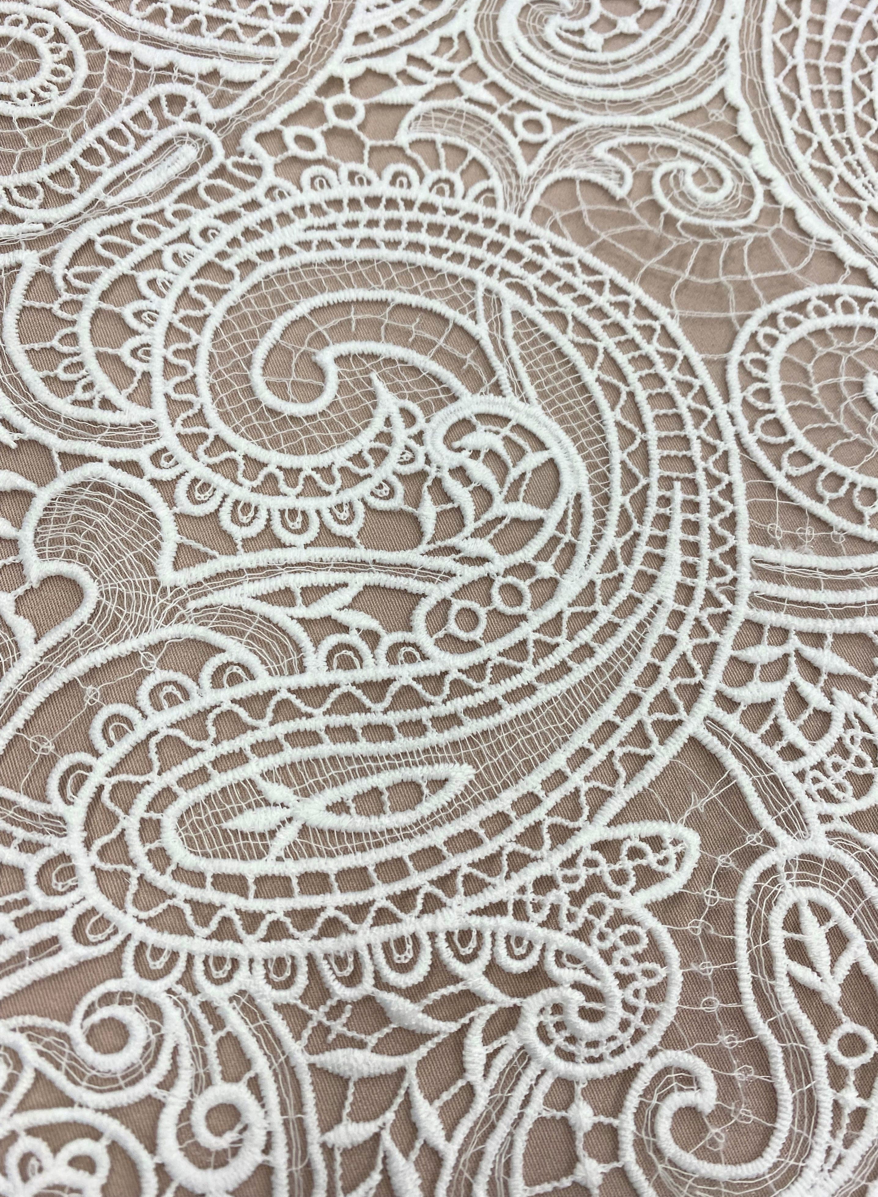 Paisley Guipure Lace (1652) - Ivory