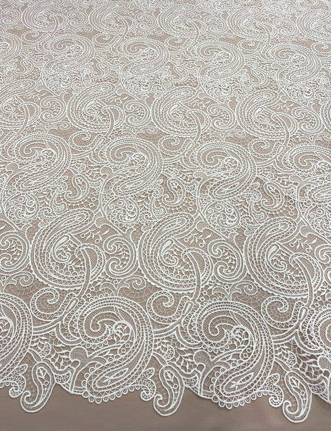 Paisley Guipure Lace (1652) Ivory