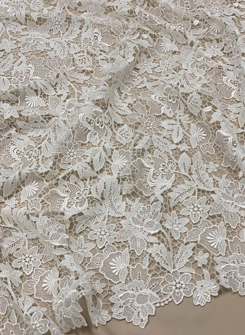 Floral Guipure Lace (1656) Ivory