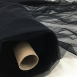 Black 2D Tulle — lightweight and soft, 100% nylon, 300cm wide
