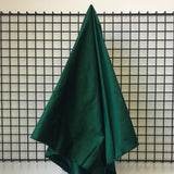 Bottle Green Silk Dupion — mid-weight and crisp with a lightly slubbed texture, 100% silk, 137cm wide