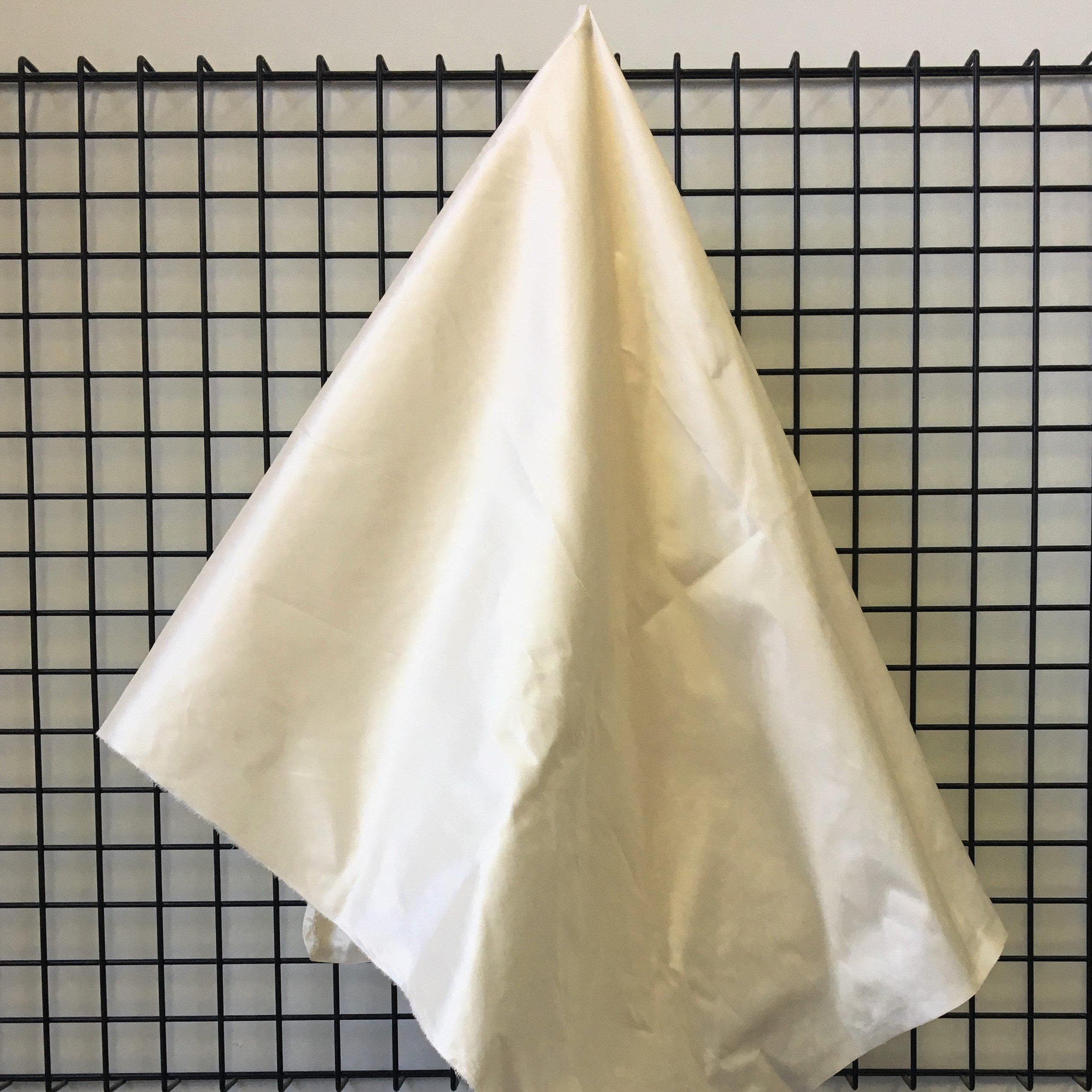 Cream Silk Dupion — mid-weight and crisp with a lightly slubbed texture, 100% silk, 137cm wide