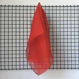 Deep Red Silk Organza — lightweight, sheer and smooth with a low-sheen finish, 100% silk, 137cm wide