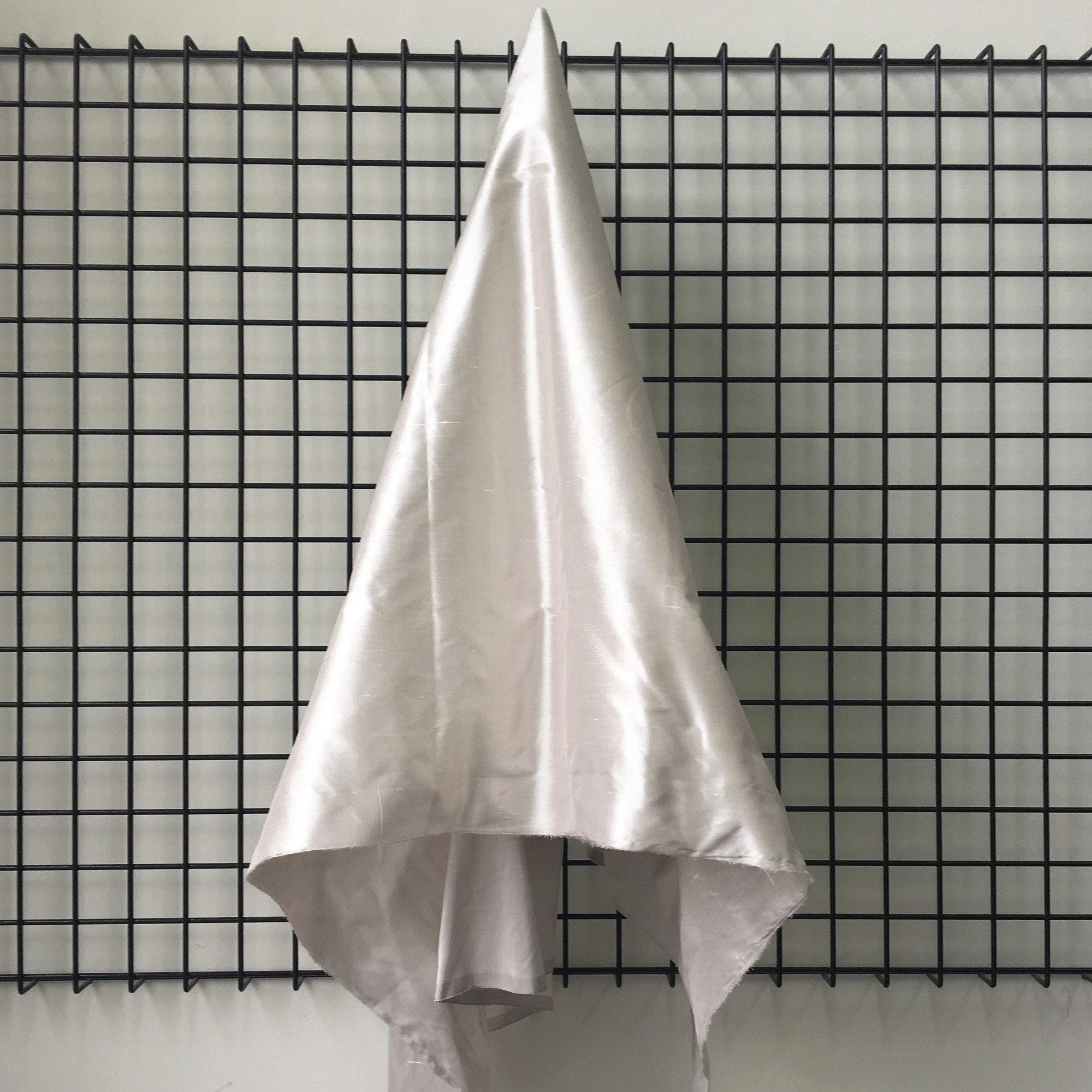 Dove Silk Dupion — mid-weight and crisp with a lightly slubbed texture, 100% silk, 137cm wide