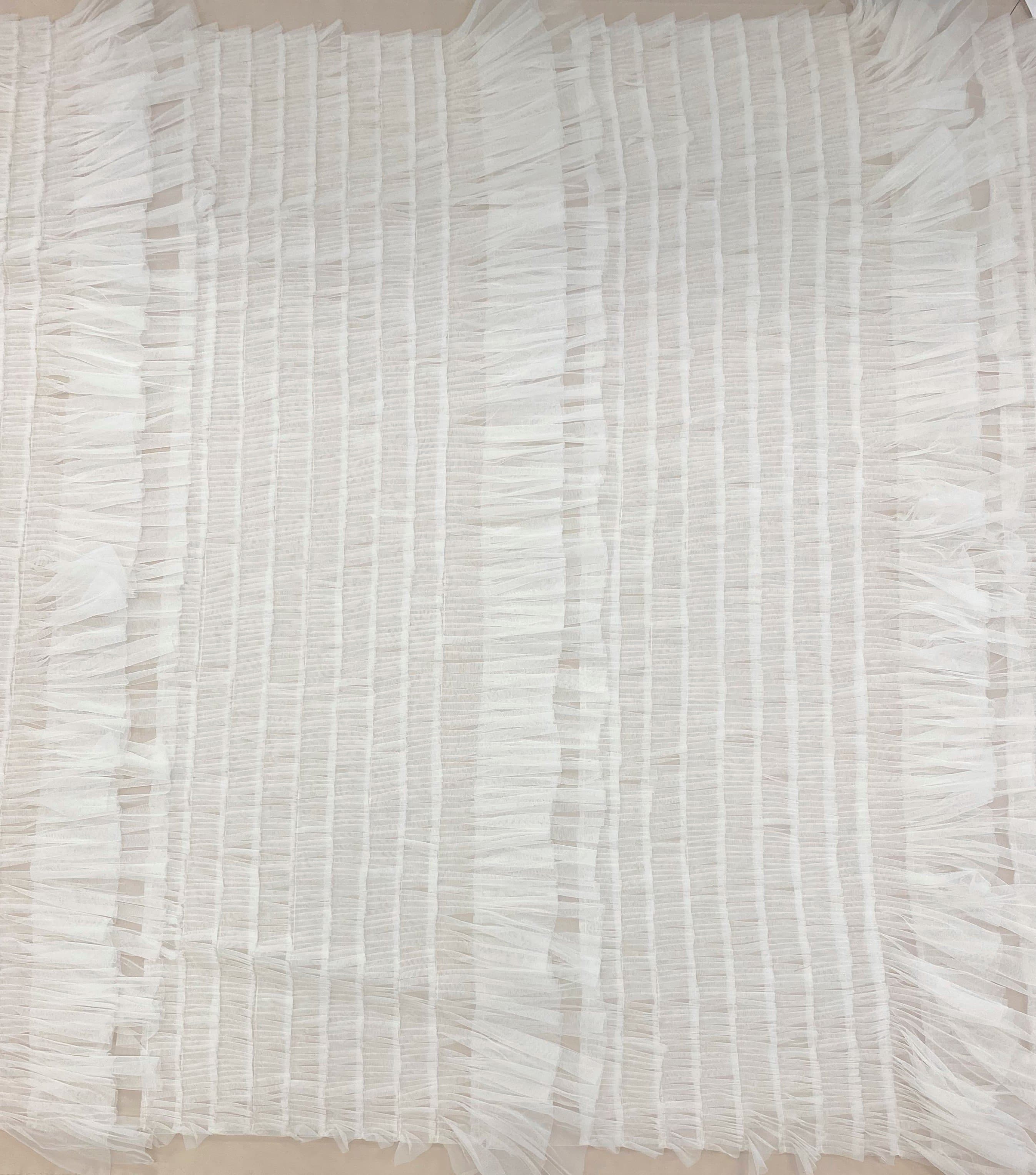 Ivory Pleated Tulle — lightweight and soft, 100% nylon, 140cm wide