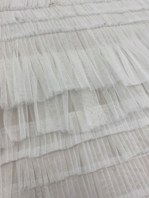 Pleated tulle Ivory (E17495)