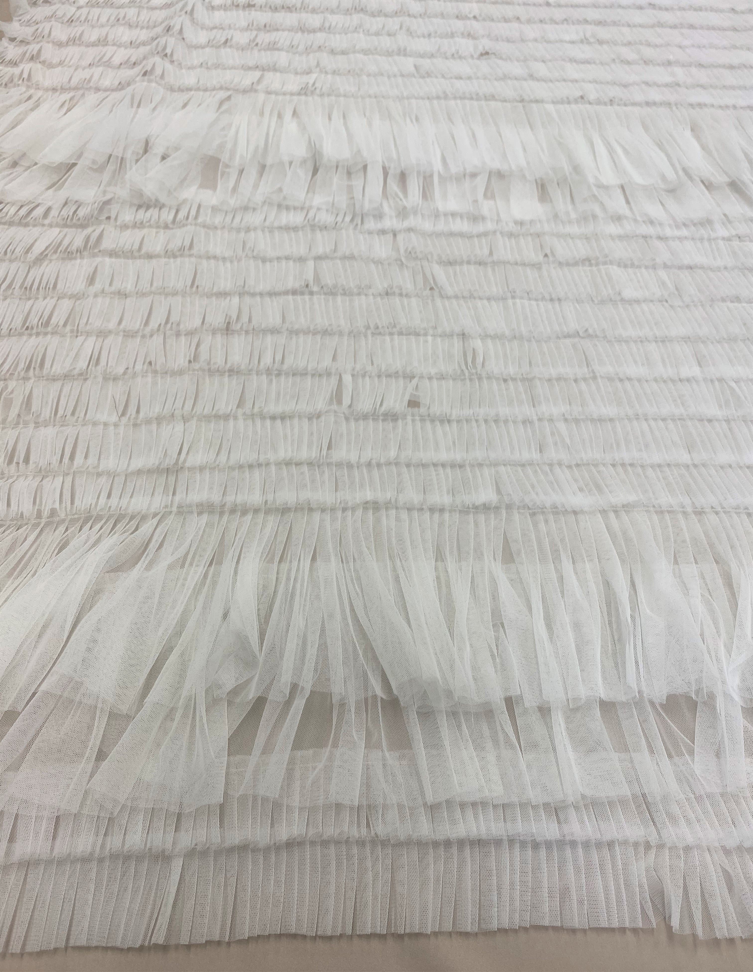 Ivory Pleated Tulle — lightweight and soft, 100% nylon, 140cm wide