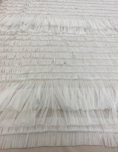 Pleated tulle Ivory (E17495)