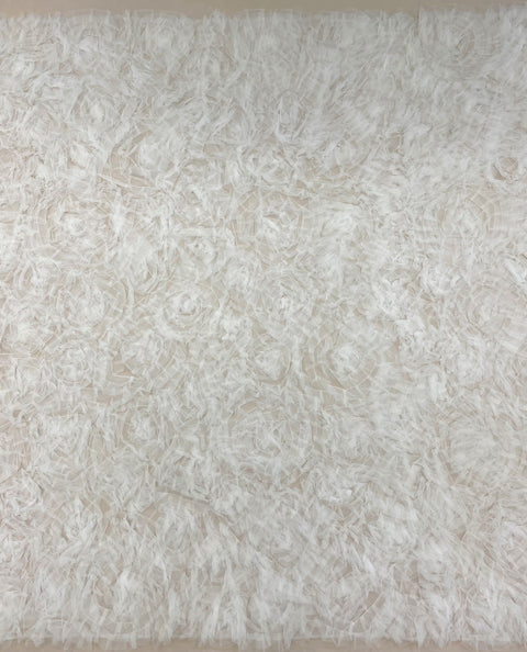 Rosette Ruffle Tulle Ivory (E17497)