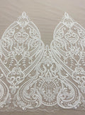 Embroidered Border Tulle (G5020) Ivory