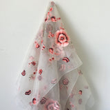 Embroidered Organza — featuring floral motifs, 100% silk, 137cm wide