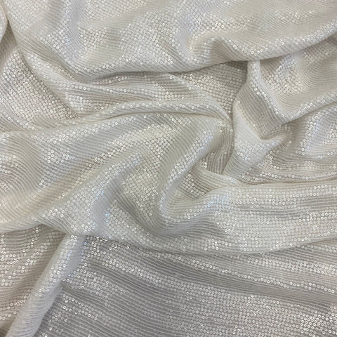 Linear Sequin Georgette (K23887) Ivory