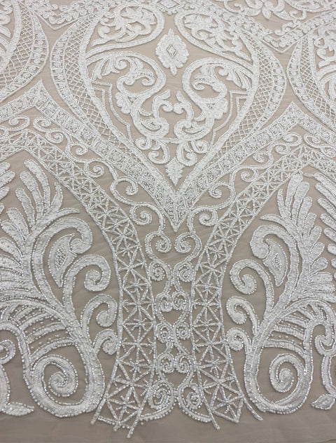 Embroidered Tulle (K24313) Ivory