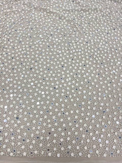 Beaded Mirror Design (K24462) Off White