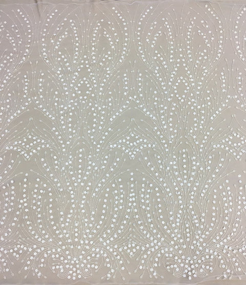 Floral Beaded Tulle (K24512) 1/IVORY