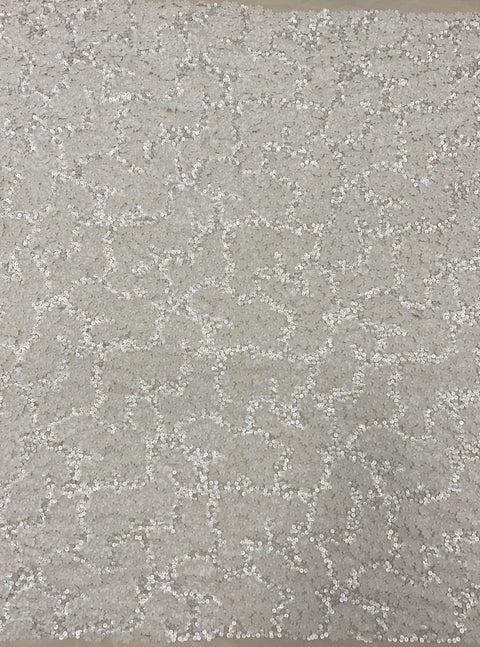 Sequined Floral Tulle (K25286/1) Ivory