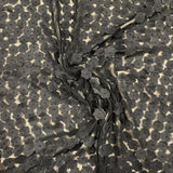 Black Floral Embellished Tulle — featuring floral motifs, a 3D floral design and hand-beading, 100% polyamide, 110cm wide