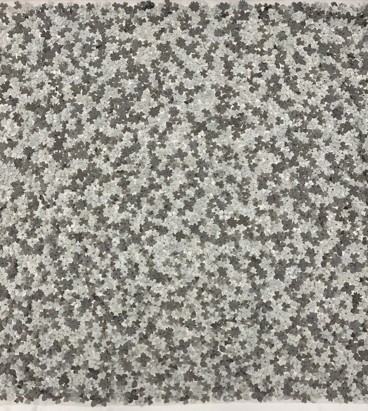 3D Hydrangea Embellished Tulle (K25736) - Gunmetal