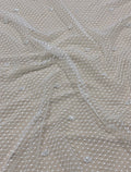 Beaded crosshatched tulle (K25792) Ivory