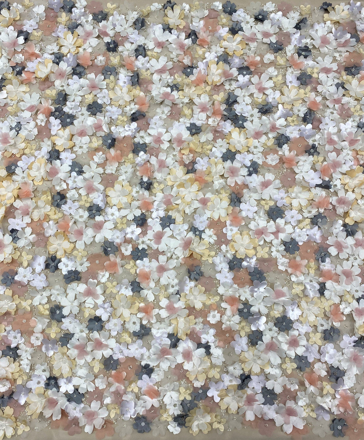 3D Multi Floral Embellished Tulle (K25848/1) - Multi