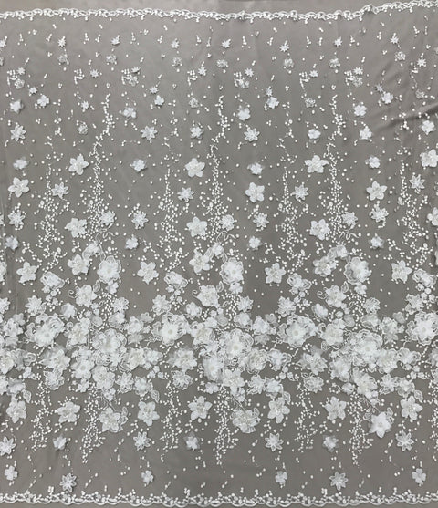 Embellished 3-D Floral Design (Lv10331) Ivory