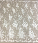 Ivory 3D Floral Tulle — featuring floral motifs and sequins, 50% rayon 50% nylon, 130cm wide