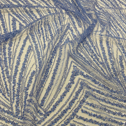 Beaded Tulle (LV12602) Marine