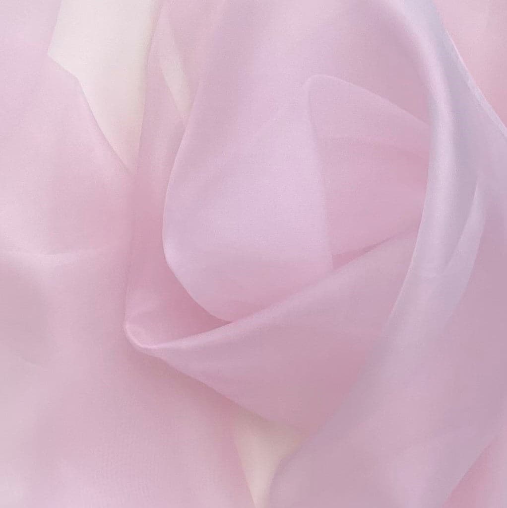 Blush Silk Organza — lightweight, sheer and smooth with a low-sheen finish, 100% silk, 137cm wide